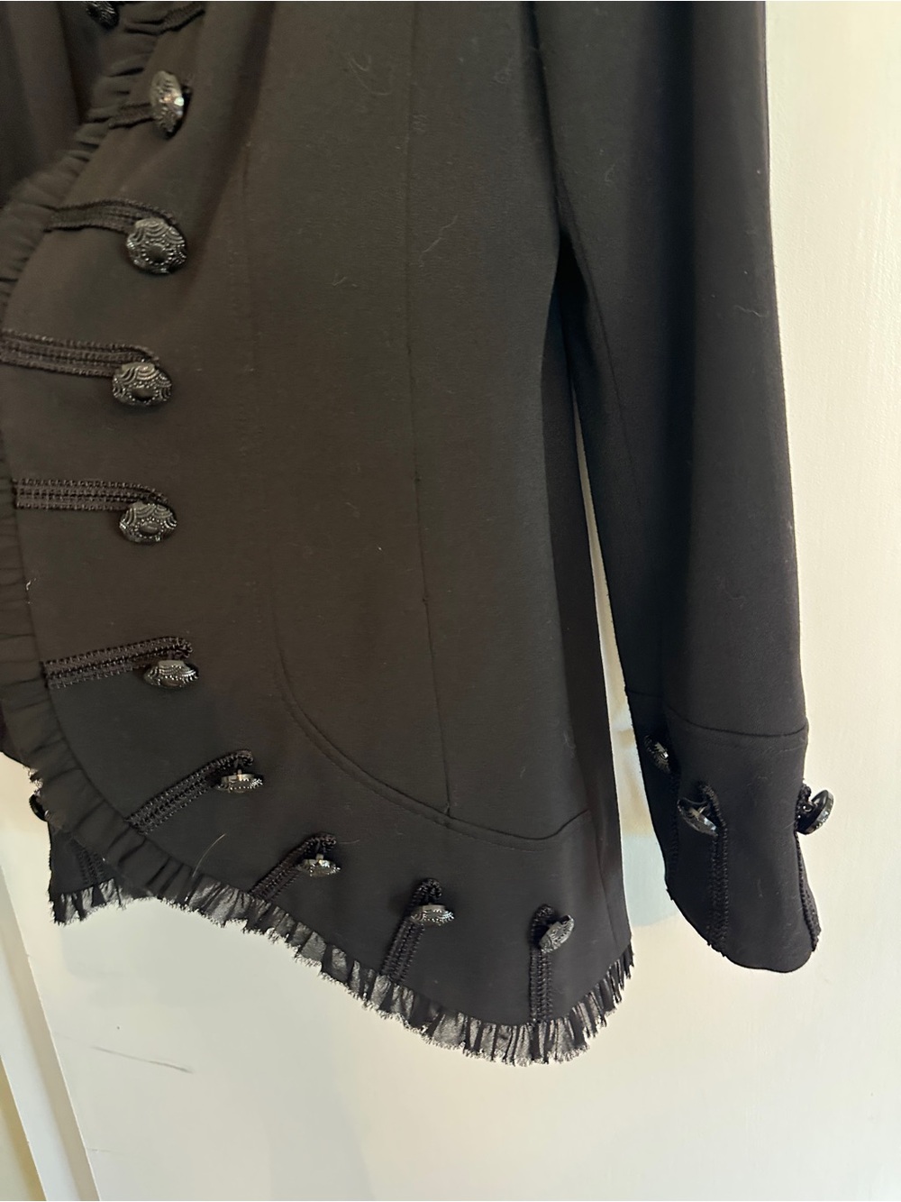 Insight Black Fringed Button Blazer